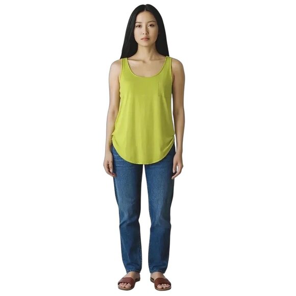 Rue21 Womens Lime Green Tank Top L Rayon/Spandex Made In Vietnam - Picture 1 of 9
